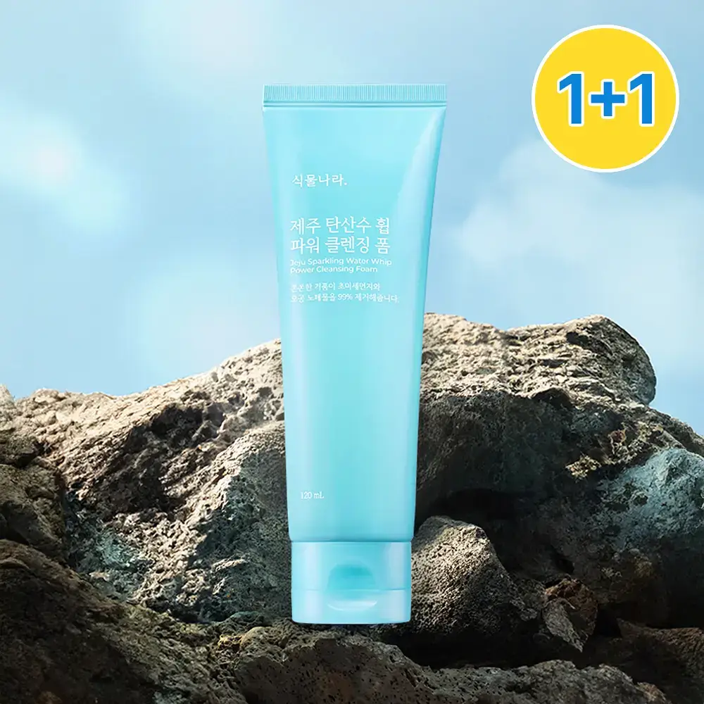 [미세먼지 세정] 식물나라 제주 탄산수 휩 파워 클렌징 폼 120ml 단품/1+1